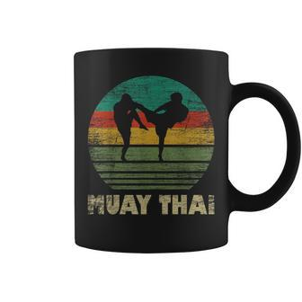 Retro Muay Thai Fighter Vintage Thai Boxing Coffee Mug - Monsterry
