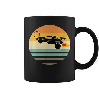 Retro Octane Rocket Soccer Sunset Graphic Coffee Mug | Crazezy