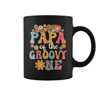 Retro Papa Of Groovy One Matching Family 1St Birthday Party Coffee Mug - Seseable