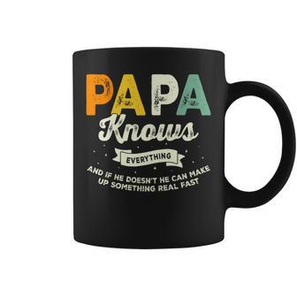 Retro Papa Knows Everything & If He Doesn't He Father's Day Coffee Mug - Thegiftio UK