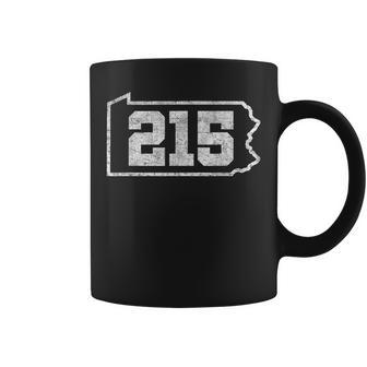 Retro Philly 215 Area Code Philadelphia Vintage Souvenir Coffee Mug - Monsterry AU