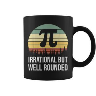 Retro Pi Day Irrational But Well Rounded Math Teacher Coffee Mug - Monsterry