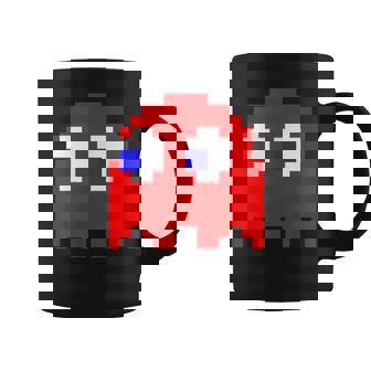 Retro Pixel-Art Geist-Tassen in Schwarz, Vintage Design Tee - Seseable