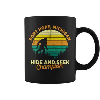 Retro Port Hope Michigan Big Foot Souvenir Coffee Mug - Monsterry CA