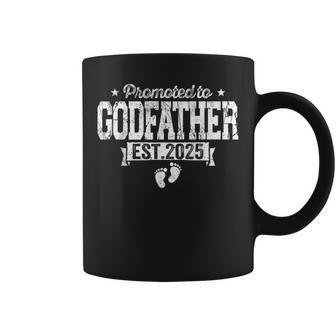Retro Promoted To Godfather 2025 New Godfather Father's Day Coffee Mug - Monsterry