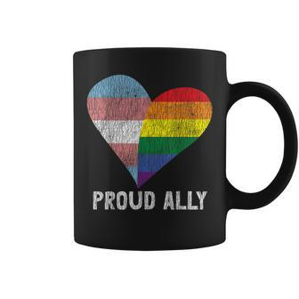 Retro Proud Ally Lesbian Gay Bisexual Trans Pan Queer Lgbtq Coffee Mug - Monsterry