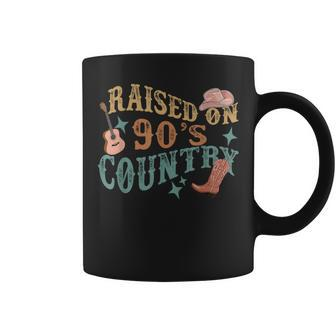 Retro Raised On 90'S Country Boho Vintage Western Cowboy Coffee Mug - Monsterry