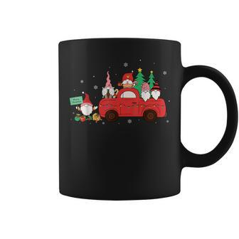Retro Red Truck Christmas Tree With Gnome Gnomies Farming Coffee Mug - Seseable