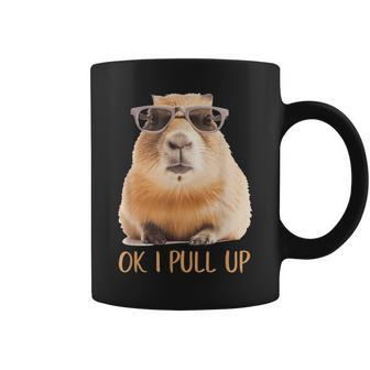 Retro Rodent Capybara Ok I Pull Up Coffee Mug | Mazezy