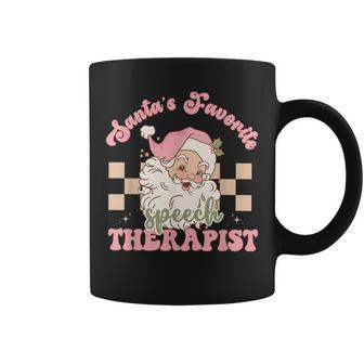 Retro Santa's Favorite Speech Therapist Christmas Santa Coffee Mug - Thegiftio UK