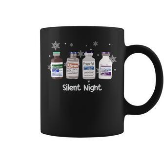 Retro Silent Night Icu Nurse Christmas Intensive Care Unit Coffee Mug | Seseable CA