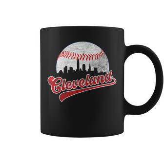 Retro Skyline Cleveland Baseball Coffee Mug - Seseable