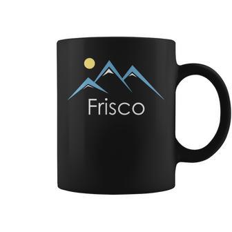 Retro Snowy Mountain Frisco Colorado Coffee Mug - Monsterry AU