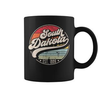 Retro South Dakota Home State Sd Cool 70S Style Sunset Coffee Mug - Monsterry AU