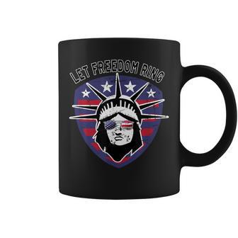 Retro Statue Of Liberty Usa Sunglasses Let Freedom Ring Coffee Mug - Monsterry UK