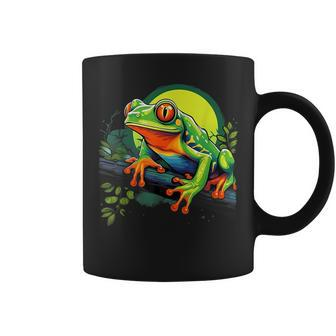 Retro Style Red-Eyed Tree Frog Coffee Mug - Seseable