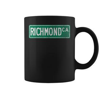 Retro Style Richmond Ca Street Sign Coffee Mug - Monsterry