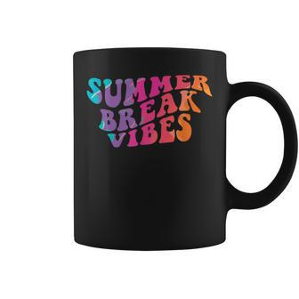 Retro Summer Break Vibes Cute Summer Vacation Teacher Coffee Mug - Seseable