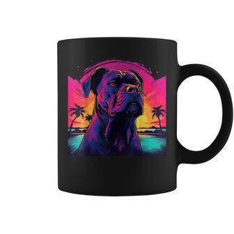 Retro Sunset Presa Canario Dog Black Tassen - Seseable