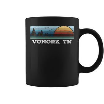 Retro Sunset Stripes Vonore Tennessee Coffee Mug | Mazezy DE