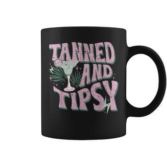 Retro Tanned And Tipsy Beach Summer Vacation Summer Coffee Mug - Monsterry AU