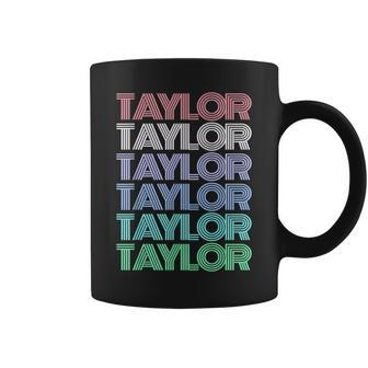 Retro Taylor First Name Personalized Girl Boy Groovy Bday Coffee Mug | Mazezy