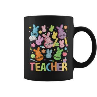 Retro Teacher Of Sweet Bunny Apparel Cute Teacher Easter Day Coffee Mug - Seseable