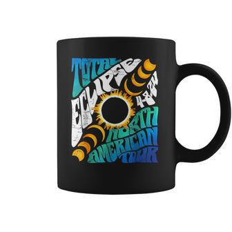 Retro Total Eclipse 2024 Groovy North American Tour Concert Coffee Mug - Seseable