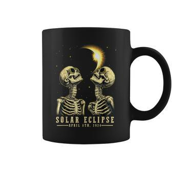 Retro Total Solar Eclipse 2024 Skeleten For Women Coffee Mug | Mazezy