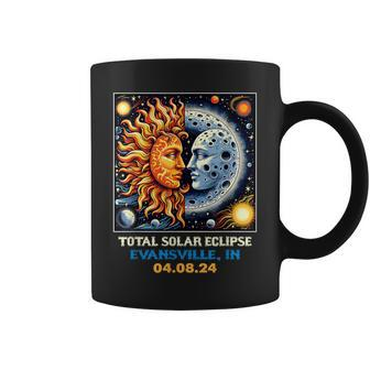 Retro Total Solar Eclipse Evansville Indiana Coffee Mug - Seseable