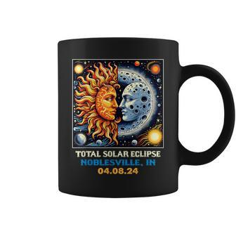 Retro Total Solar Eclipse Noblesville Indiana Coffee Mug | Mazezy
