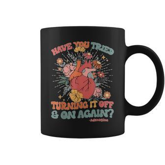 Retro Have You Tried Turning It Off & On Again Heart Flower Coffee Mug | Mazezy