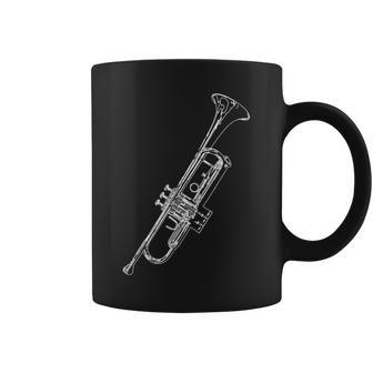 Retro Trumpet Sketch For Trumpet Tassen - Seseable