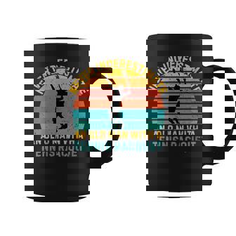 Retro Never Underestimate An Old Man Tennis Racket Coffee Mug - Thegiftio