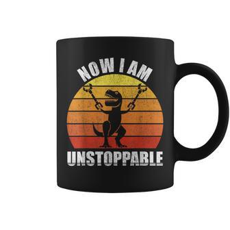 Retro Now I Am Unstoppable T-Rex Vintage Coffee Mug - Monsterry