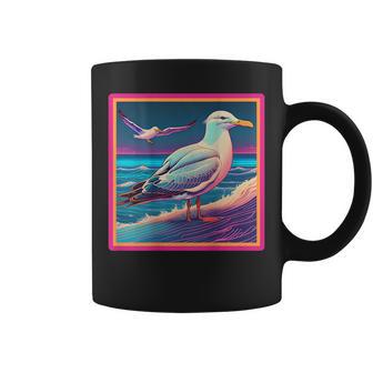 Retro Vaporwave Seagull Coffee Mug - Monsterry CA