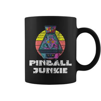Retro Vintage Arcade Distressed Play Pinball Coffee Mug - Monsterry