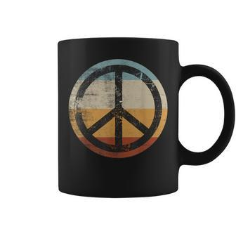 Retro Vintage Distressed Peace Sign Coffee Mug - Monsterry UK