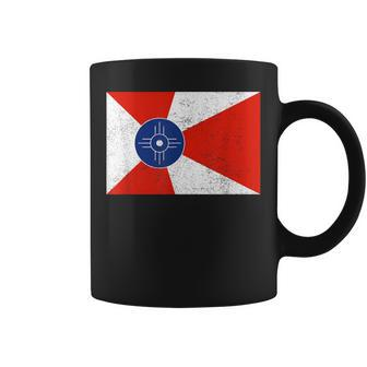 Retro Vintage Distressed Wichita Flag Kansas Home Pride Coffee Mug - Monsterry