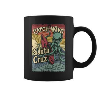 Retro Vintage Surf Club Octopus Surfboard Ca Santa Cruz Coffee Mug - Monsterry DE