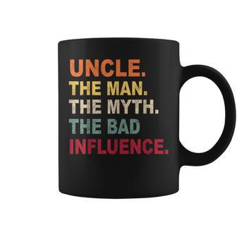 Retro Vintage Uncle The Man The Myth The Bad Influence Men Coffee Mug - Monsterry UK