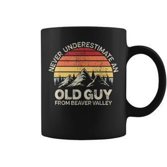 Retro Vintage Never Underestimate An Old Guy Beaver Valley Coffee Mug | Mazezy