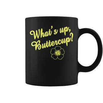 Retro What's Up Buttercup T Happy Positive Flower Coffee Mug - Monsterry