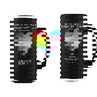 Retro You Will Have To Go Through Me Lgbtq Trans Coffee Mug - Thegiftio UK