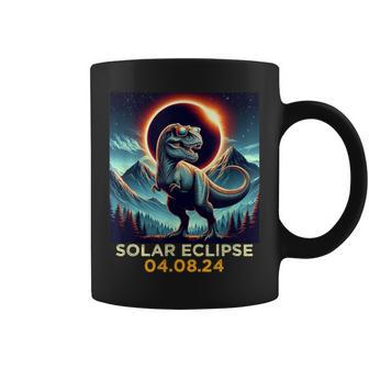 Retrot Rex Dinosaur Eclipse Solar April 8Th 2024 Astronomy Coffee Mug - Seseable