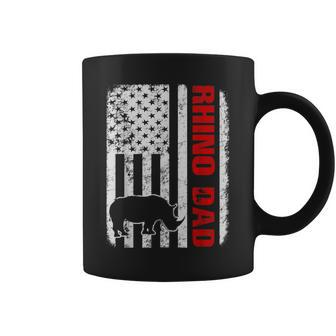 Rhino Dad American Flag Coffee Mug - Monsterry