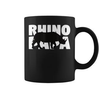 Rhino Papa For Rhino Lover Animal Father Rhino Dad Coffee Mug - Monsterry