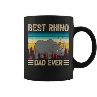 Rhino Vintage Best Rhino Dad Ever Father's Day Coffee Mug - Monsterry