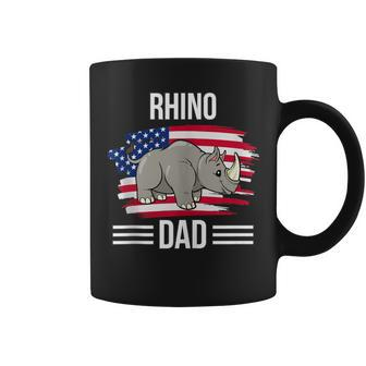 Rhinoceros Us Flag 4Th Of July Father's Day Rhino Dad Coffee Mug - Monsterry CA