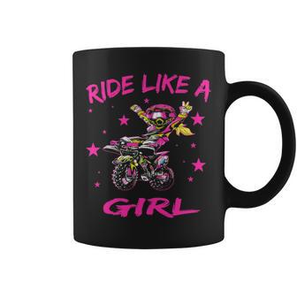 Ride Like A Girl Cute Dirt Bike Motocross Coffee Mug | Mazezy